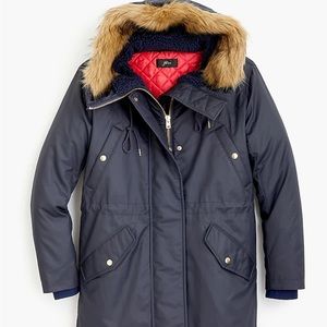 EUC J Crew perfect winter parka with primaloft TALL